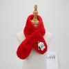 Adorable Kids' Furry Dog Scarf for Autumn/Winter - Cozy Single Color Cross Neck Warmer