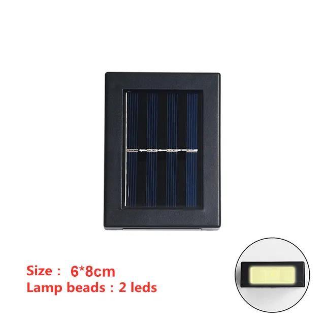 

6 светодиодных настенных светильников на солнечных батареях для улицы, водонепроницаемые, светящиеся вверх и вниз, садовые украшения, солнечные светильники, лестницы, забор, лампа солнечного света White Light