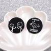 Versatile And Trendy Cartoon Figure Brooch Fun English Text Lapel Pin For Lovers Fashion