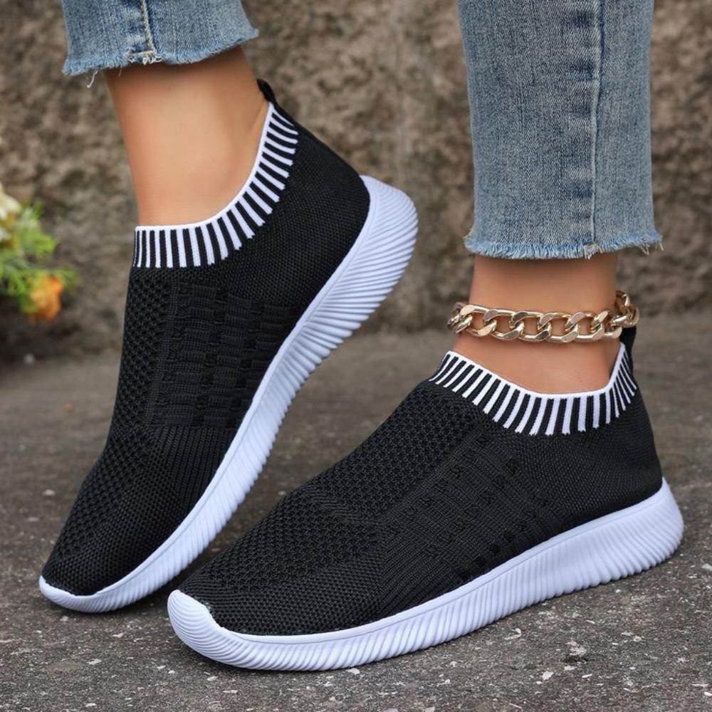 Fashion Women Casual Sneakers Mesh Breathable Round Toe Vulcanized Shoes Casual Comfortable Socks Walking Shoes for Woman
