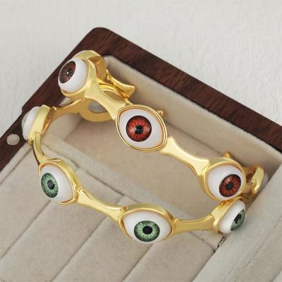 Retro Light Luxury Devil's Eye Bracelet with Adjustable Opening Fashion Jewelry for Women