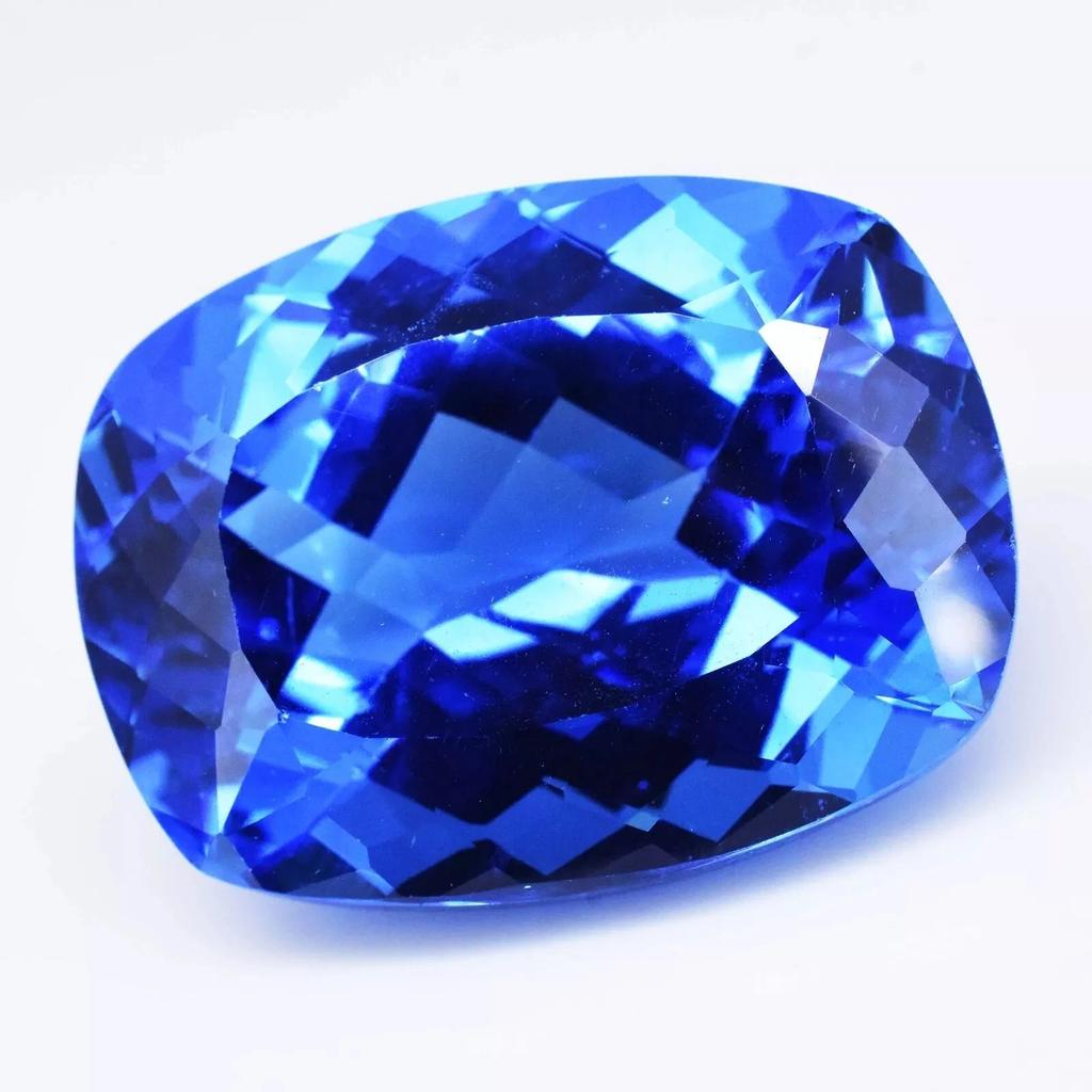 Glossy Blue Sapphire Cambodian Natural 98-100 Ct Cushion Cut Beautiful Gemstone