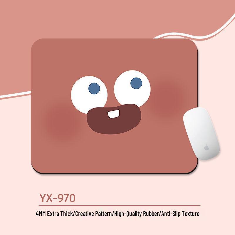 Compact Emoji Mouse Pad with Soft Wrist Rest for Office & Gaming