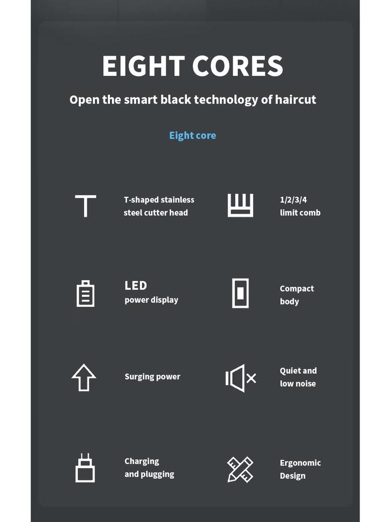 Retro Style USB Rechargeable Electric Hair Clipper & Razor with Carved Design