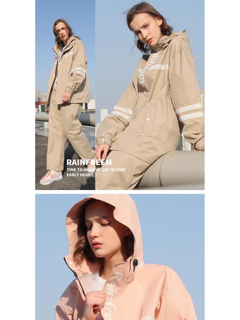 Qinfeiman Dvouvrstvý motocyklový pláštěnkový set a kalhoty pro jízdu v přírodě