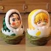8.5CM Anime Demon Slayer Agatsuma Zenitsu Cute Eggshell Tumbler PVC Figure Model Toy