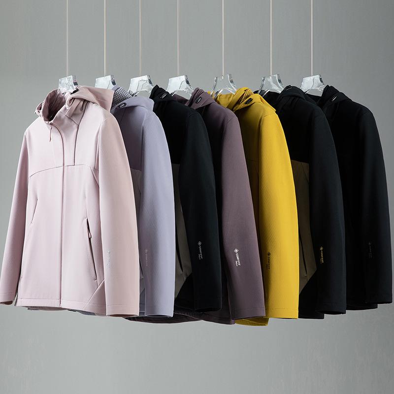 Unisex Autumn/Winter Softshell Windbreaker: Breathable, Loose-Fit, Color Block Hooded Jacket