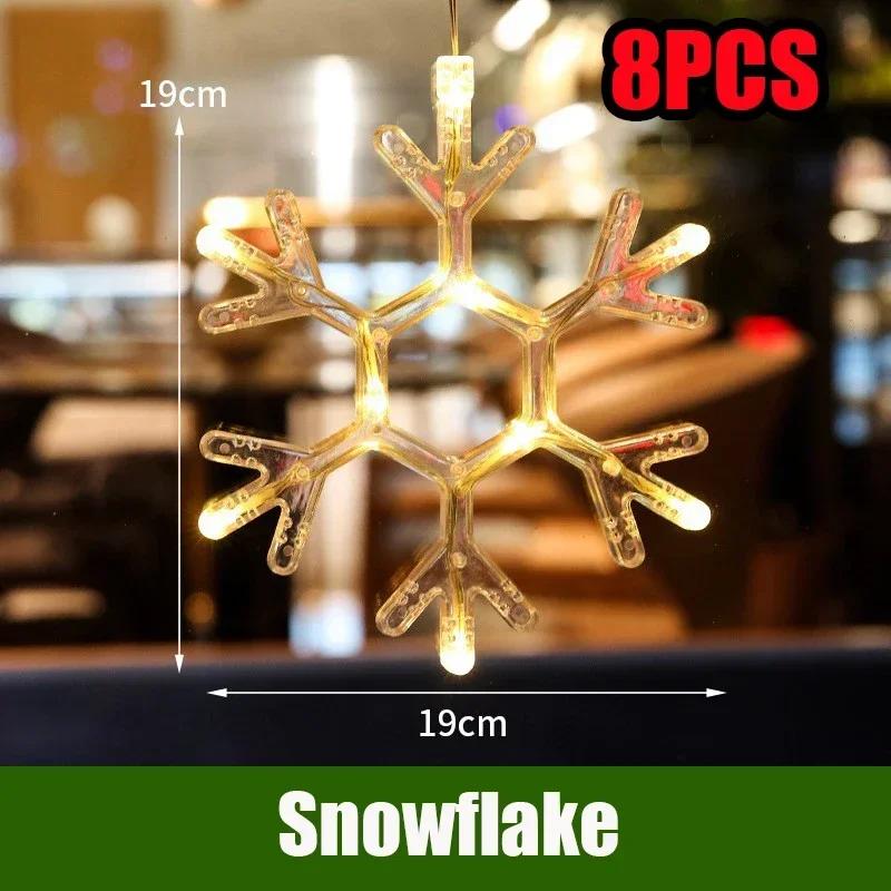 LED Christmas Lights String Decorative Lights Santa Claus Display Window Suction Cup Lights Christmas Tree Colored Lights