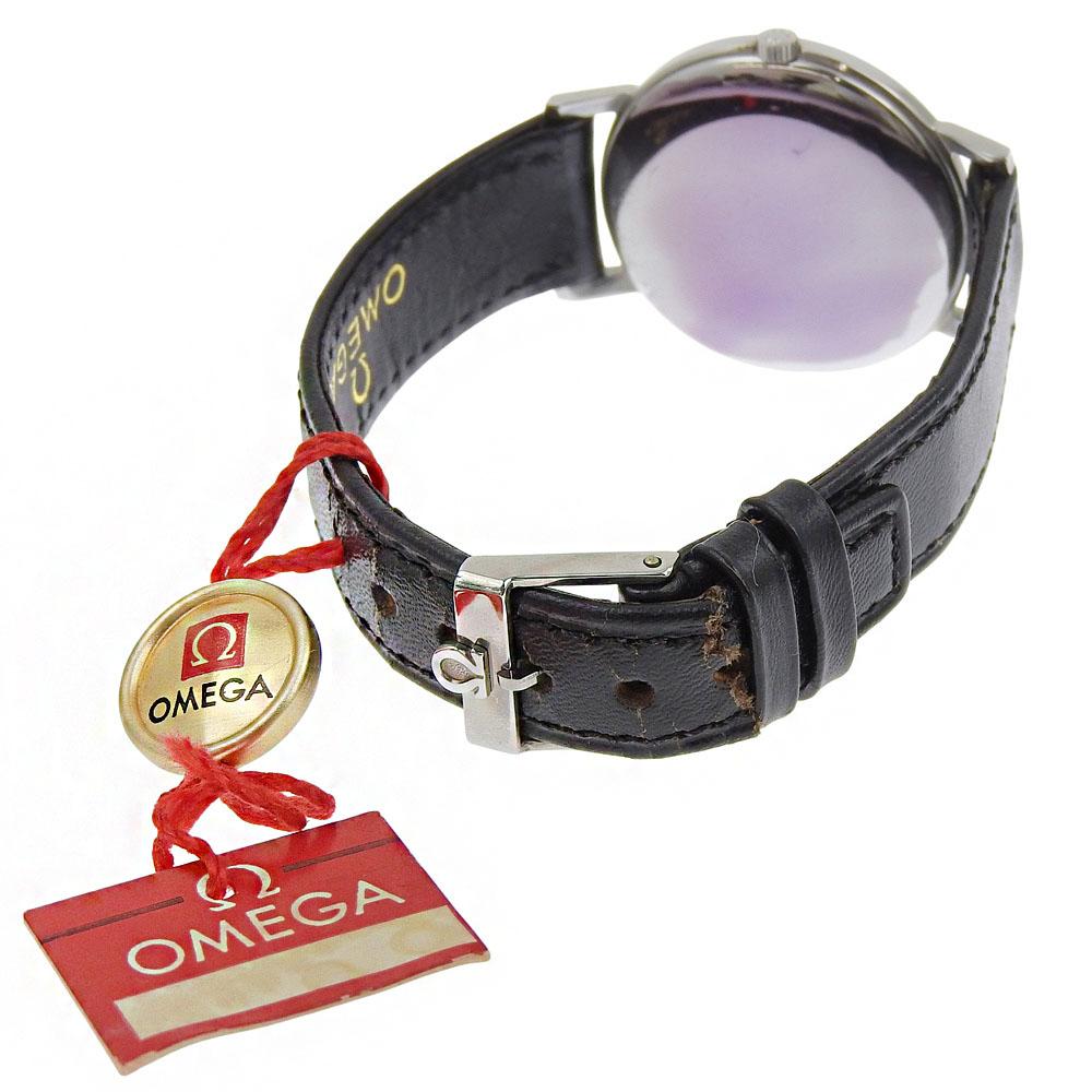 Omega Ceasuri Geneva cal.625 Cadran Argintiu Oțel Inoxidabil/piele Mecanic cu Întoarcere Manuală Afișaj Analogic pentru bărbați Folosit