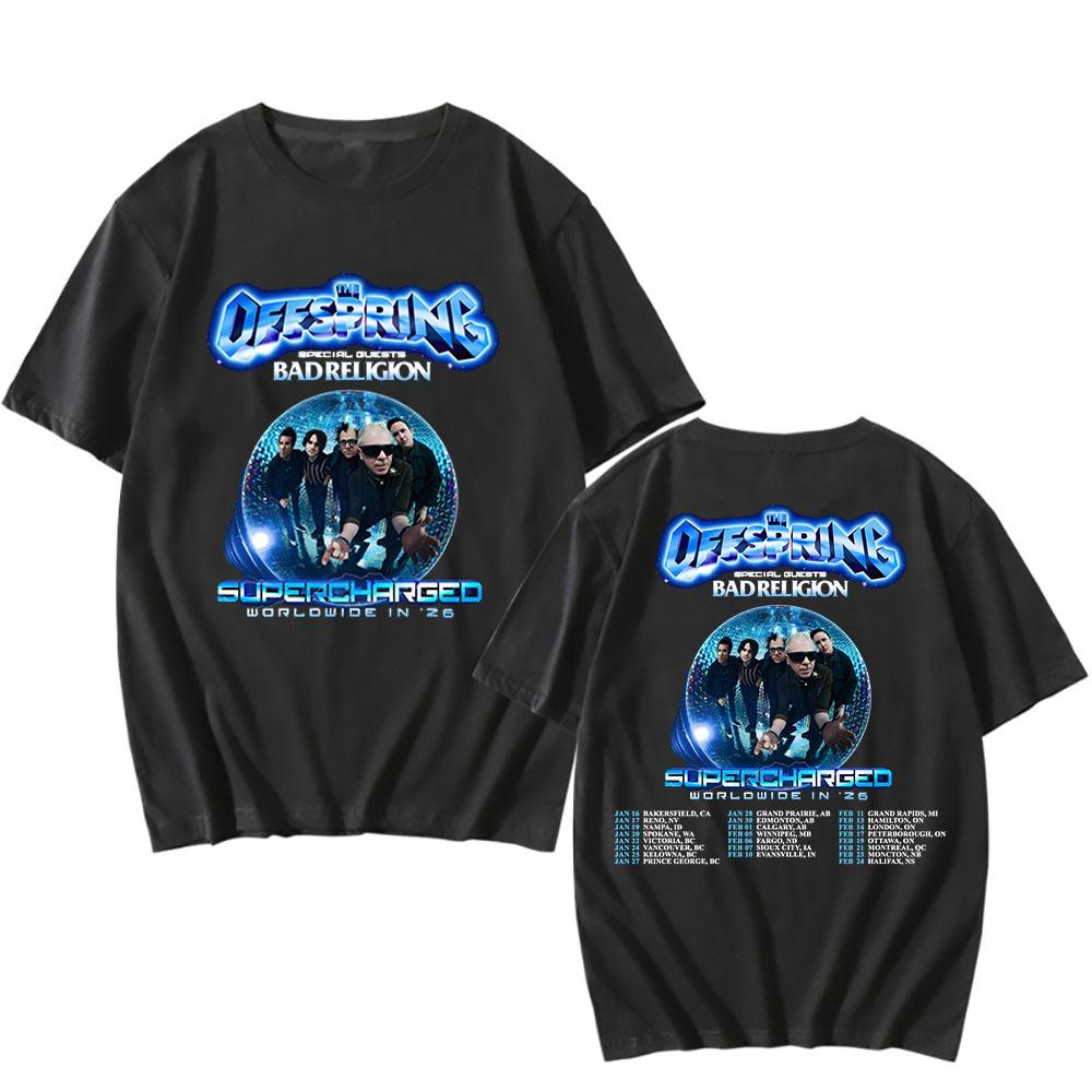 The Offspring SUPERCHARGE Worldwide in 2026 Tour Tshirts Cotton Short Sleeve Casual T-shirt Graphic Printing Clothing