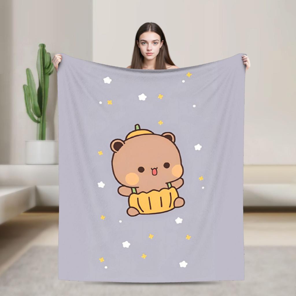 Super Warm BlanketStudents Picnic Bubu Dudu Halloween Throw Blanket Flannel Bedspread For Living Room Aesthetic Sofa Bed Cover