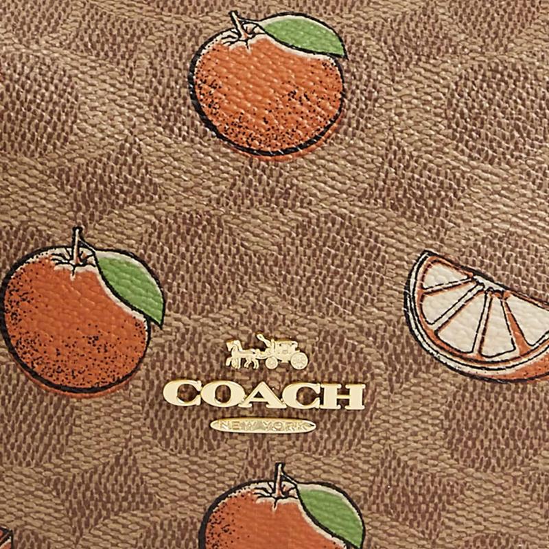 Coach Payton 22 Brand Logo Classic Signature Coated Canvas and Smooth Leather Shoulder Bag Small Women's Color Block