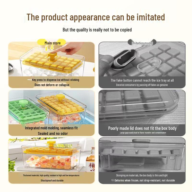 Press-Type Ice Cube Maker with Lid