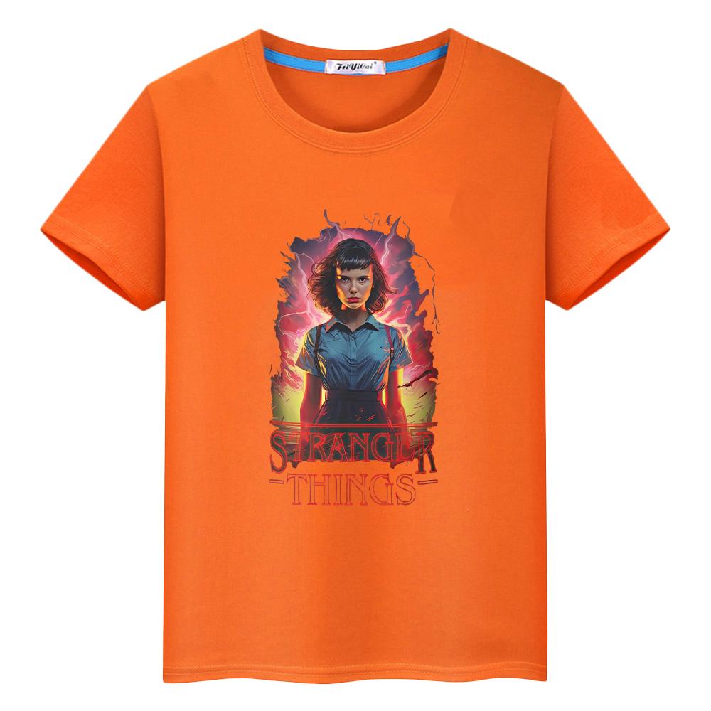 Koszulka z nadrukiem stranger things dla dzieci chłopiec10lat 100%Bawełna Bluzki Koszulki Anime Kawaii Krótki t-shirt y2k one piece ubrania dla dzieci dziewczynki
