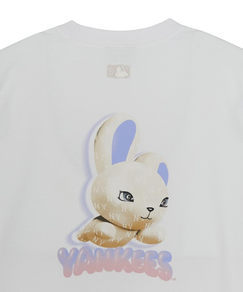 Emelbi Bunny Back Graphic Oversized Short Sleeve T-Shirt Ny (White)
