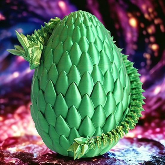 3D Printed Dragon Egg Toy Movable Joints Articulated Dragon Figurine Model Toy Desktop Decoration Kids Adults Collection Gifts
