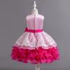 Girls Bow Flower Wedding Party Birthday Party Tutu Dress Stage Performance Costume