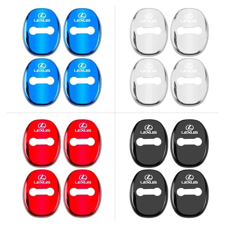 

For Lexus Fsport IS300h NX300h RX400h ES350 GS300 UX GX470 4pcs 3D Car Protect Door Lock Buckle Cover Stickers Accessories Blue
