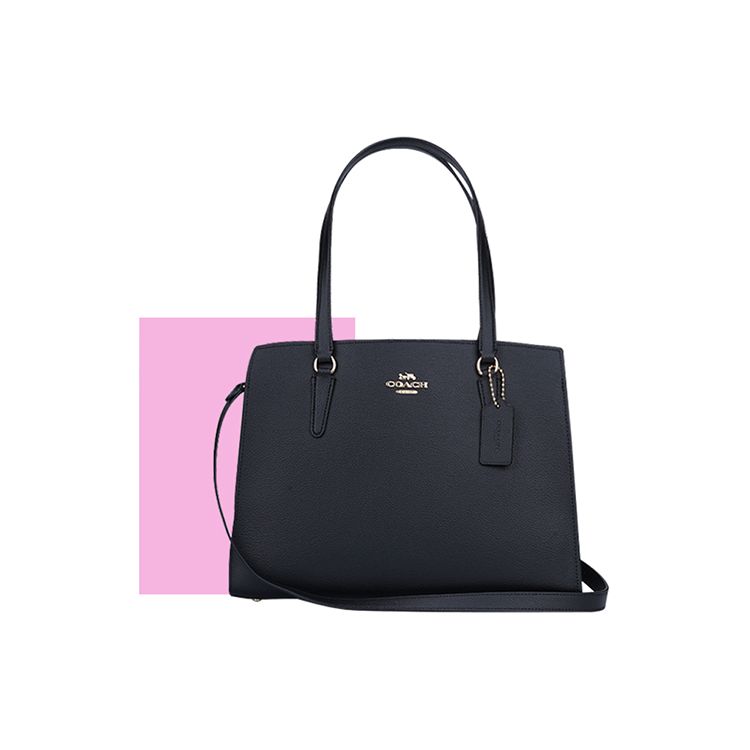 Coach Tatum 35 Large Capacity Leather Tote Crossbody Shoulder Bag Women bags Black C4078-IMF2L