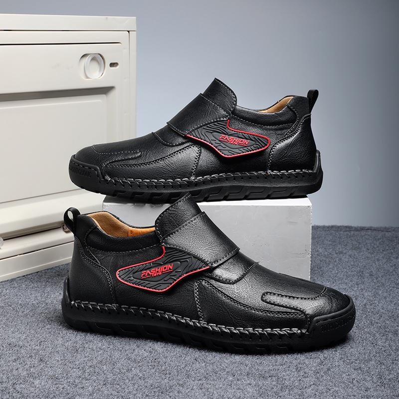 

Мужские кожаные ботинки Высокие повседневные туфли Уличные кроссовки 39-48 39 чёрный