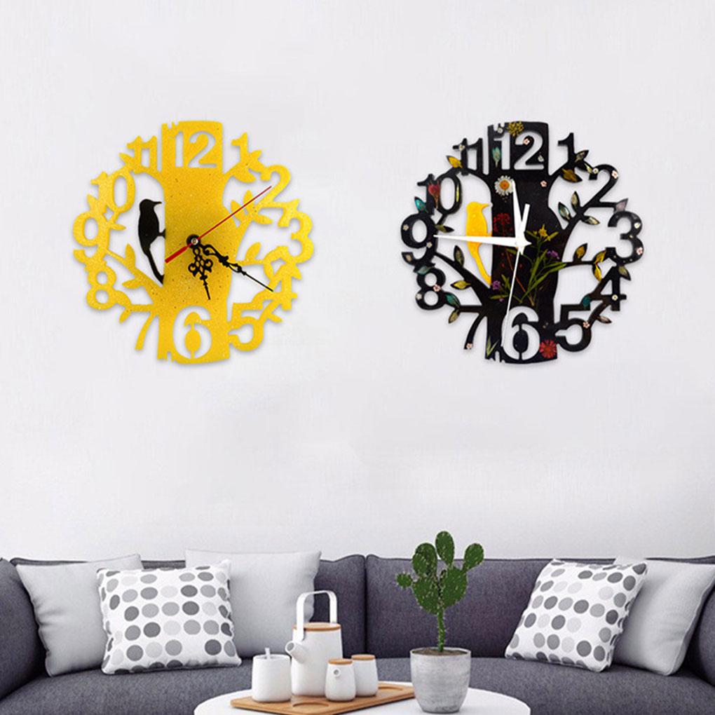 Clock Resin Mold Home Wall Living Room Round Digital Number Flower Ornaments Self-Assembly Hanging Fashionable