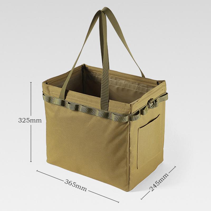 Camping Storage Bag Large Capacity Multifunctional Collapsible Utility Tote Bag for Picnic Travel Car Khaki