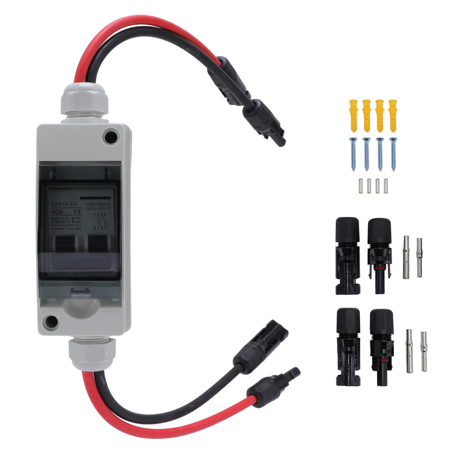 

40A Solar Panel Disconnect Switch IP65 Water Proof 2P Circuit Breaker Box for PV Grid Connected Off