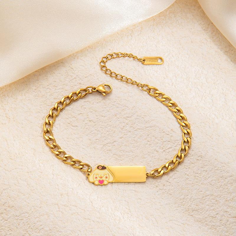 Stainless Steel Puppy Tag Bracelet: Stylish, Creative, and Versatile Light Luxury Jewelry