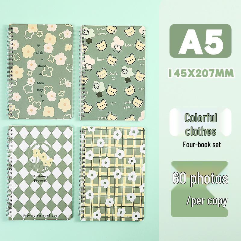 

A5 Floral Spiral Notebook: Girlish Heart Study Stationery, Loose-Leaf Student Journal