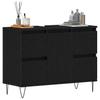 Washbasin Cabinet with Door Black Oak Effect 80 x 33 x 60 cm