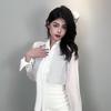 Korean Dongdaemun Gentle Sexy Feminine Ribbon Sheer Long Sleeve Shirt
