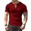 Solid Color Summer New Men's T-shirt Casual Knit Short Sleeve T-shirt
