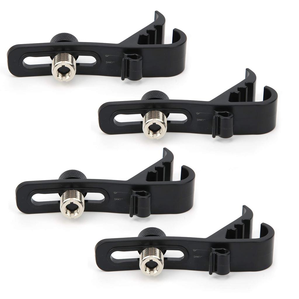 Drum Microphone Fixed Clamp Set of Three Groove Adjustable for Musical Instruments and Drum Versatile Clips, Holders, 4, Shockproof, Points, Height,