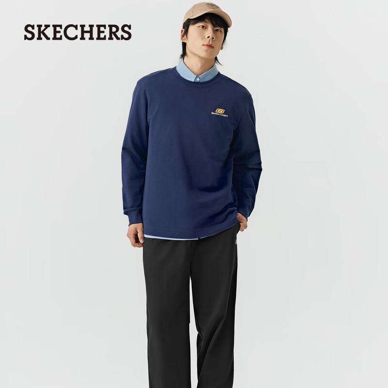 Унисекс свободная вязаная футболка с длинным рукавом Skechers L126U003 XL