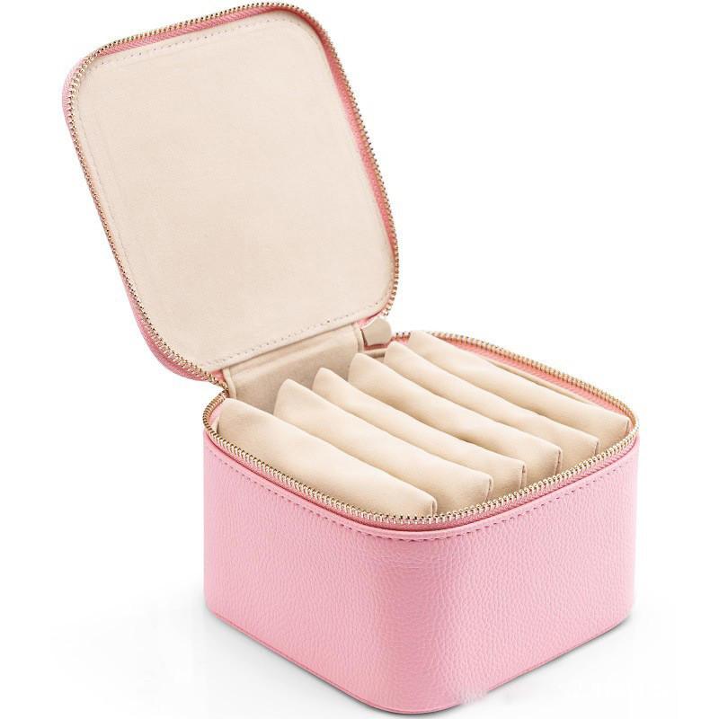 Jewelry Organizer Portable Travel Pouch With Soft Leather For Earrings And Rings