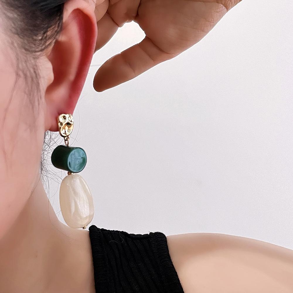 Chinese Style Irregular Resin Textured Earrings for Women Geometric Long Tassel Drop Earrings Charm Jewelry Gifts Wholesale
