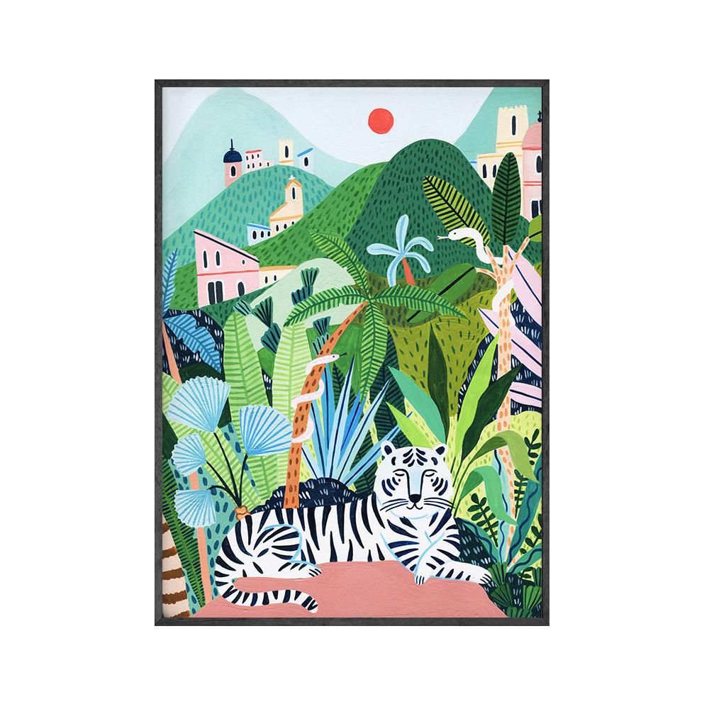 

Тропический лес, джунгли, скандинавские постеры и принты, леопардовая иллюстрация, холст, живопись, настенные художественные картины для гостиной, домашний декор 21x30cm No Framed