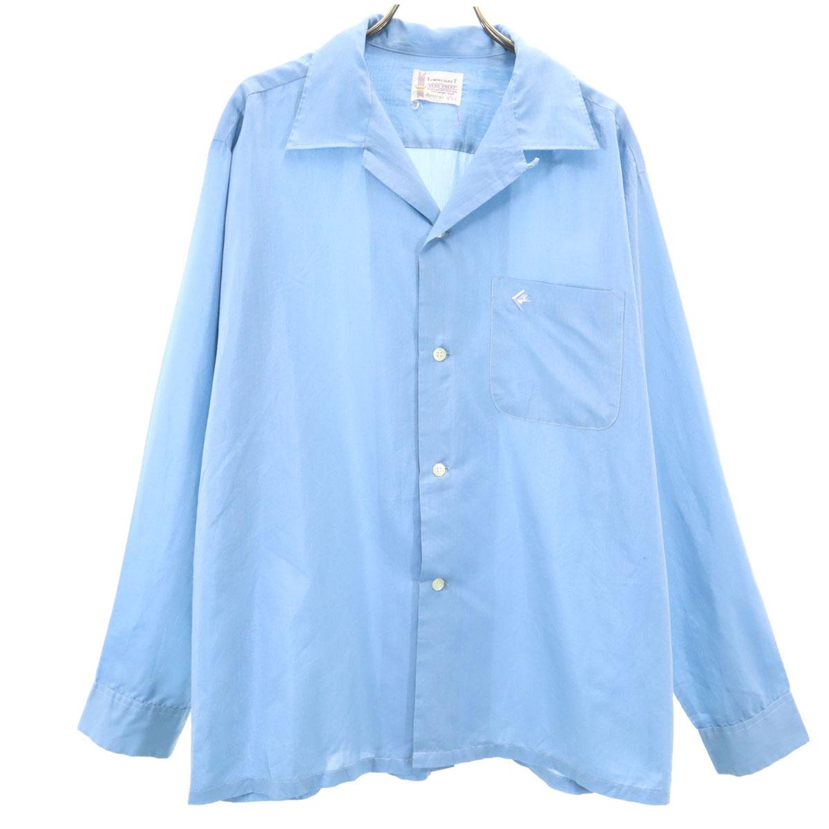 

PENNEYS 60-е годы Town Craft Винтажная рубашка с длинным рукавом с открытым воротником L TOWNCRAFT Мужская Б/У