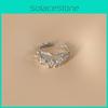 Elegant Korean Style Irregular Lava Ring For Women Adjustable Open Finger Ring
