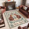 Fox Theme Crystal Velvet Floor Rug Personalized Custom Name Text Warm Carpet Home Decoration