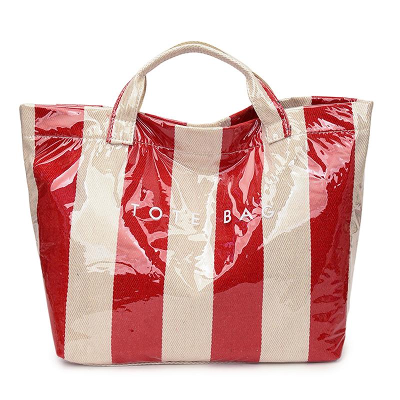 PVC Tote Bag Plaid Work Handbags Purses Large Shoulder Handbag Plastic Carry All Bag for Women Work Travel Fashion Shopping Bag