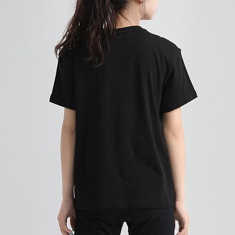 Puma Classic Logo Print Round Neck Short Sleeve T-Shirt Women Tops Black 530005-51