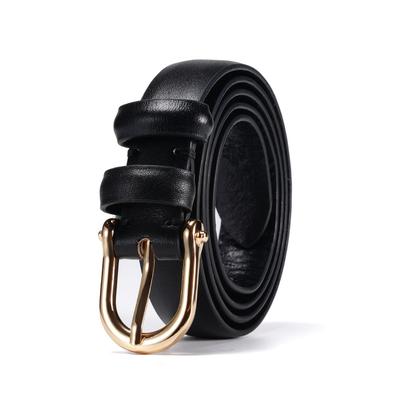Top Layer Cowhide Belt Women's Pin Buckle New Year Trendy Thin Belt Casual Belt Decorative Belt