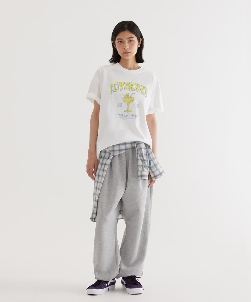 COVERNAT Wide C Logo Sweat Jogger Pants Melange Gray