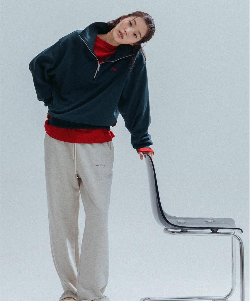 ANNEHEARTS Wide String 2Ways Sweatpants_Oatmeal