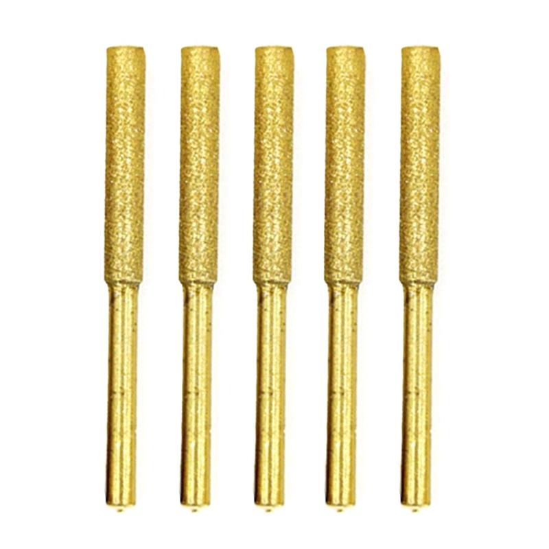 

5x for Head Cylindrical Diamond Coated Mounted Wheel Points Grinding Rotary Bit Grit with Shank for Rotary Tool 3x4mm
