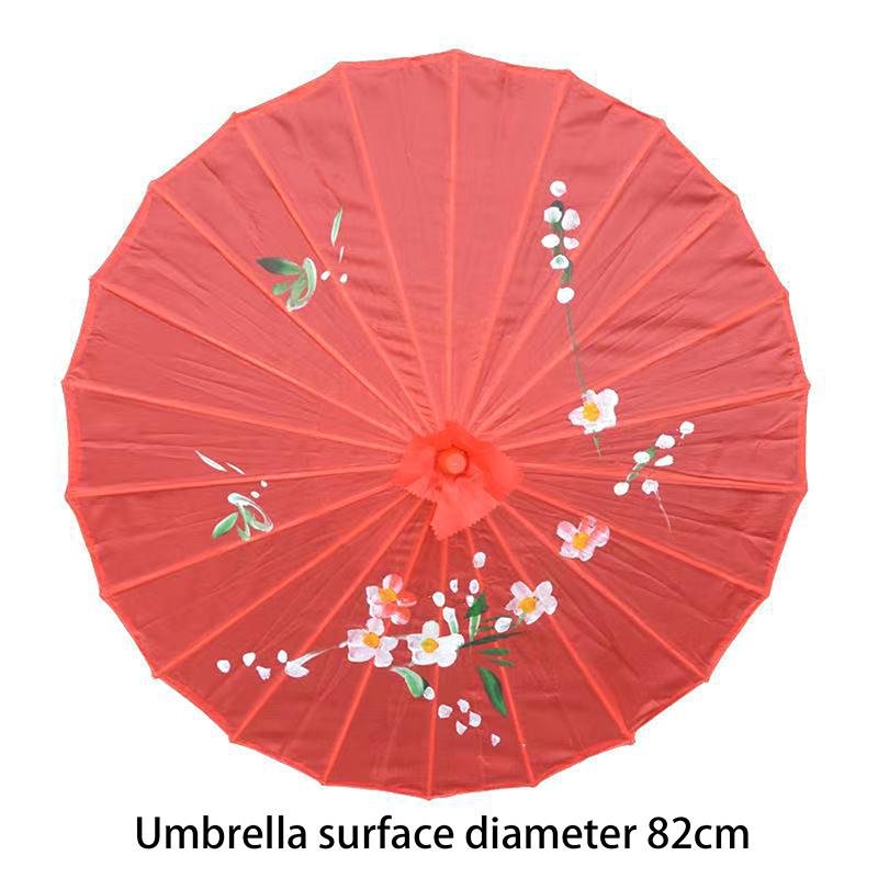 Vintage Chinesischer Seiden-Ölpapier-Schirm Blume Ölpapier-Schirm Bambusgriff Hochzeitsdekoration Foto-Sonnenschirm Tanz-Requisiten