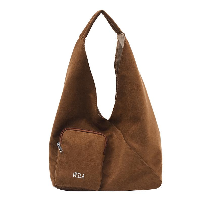 Korean Lazy Wind Casual Large Capacity Shoulder Bag Women'S Autumn And Winter Muyin Same Frosted Textured Tote Bag