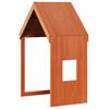 Bunk Bed with Roof Wax Brown 90x200 Cm Solid Pine Wood