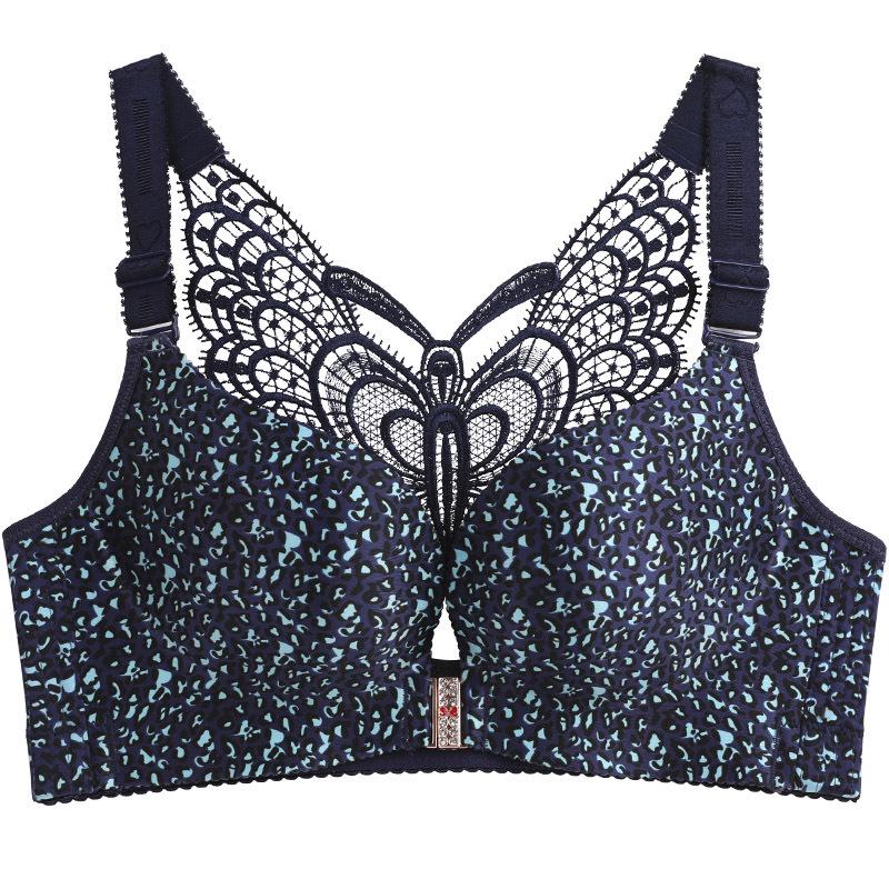 Front Buckle Plus Size Bra Fat MM Large Cup Seamless Gathered Adjustable Butterfly Beauty Backlit Sexy Underwear